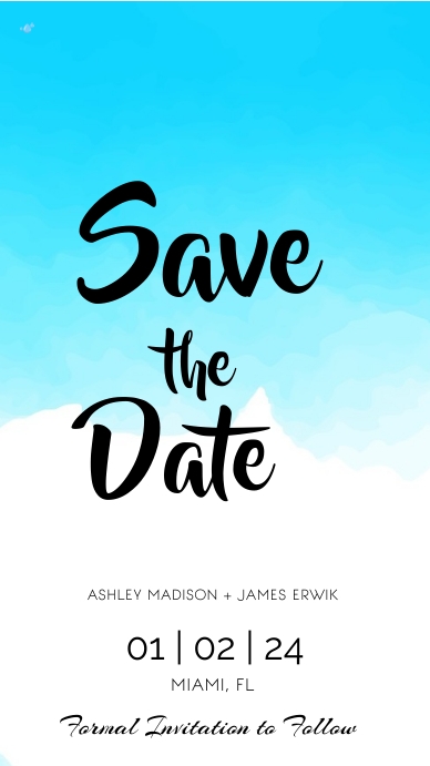 Copy of Watercolor Blue Save the Dates Template | PosterMyWall