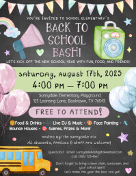 WATERCOLOR Editable Back to School Bash Flyer Template