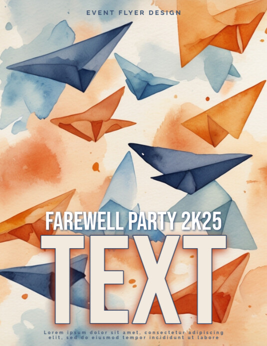 Watercolor Farewell Party Flyer Background – Emotional Goodbye Theme ...