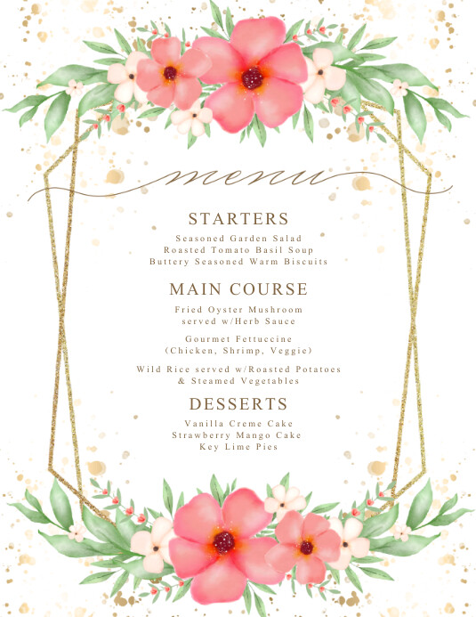 Flower Design For Menu Wedding Menu Template Instant Download Printable Floral Greenery Menu