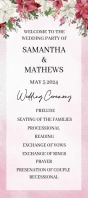 Watercolor Floral Wedding program Rack Card template
