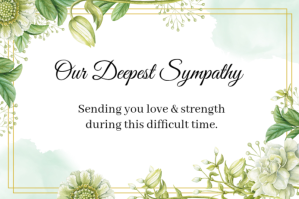 Watercolor Green Funeral Sympahty Card Template Rótulo