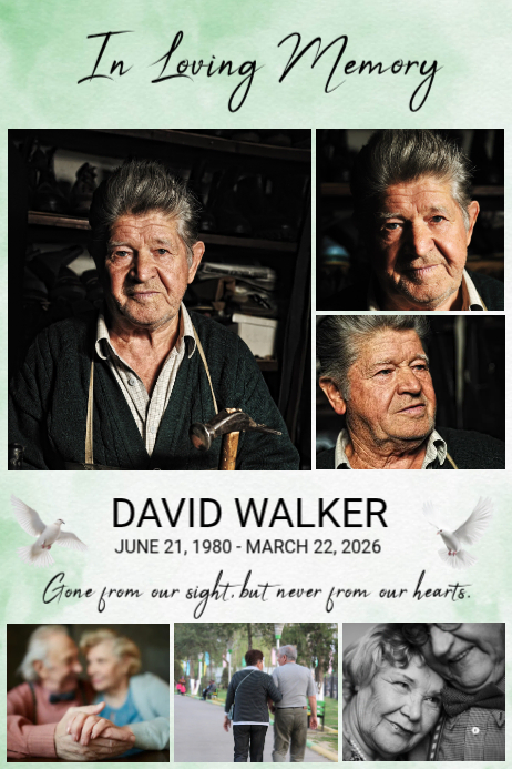 Poster Tribute Example Black Memorial Tribute Posters Template | PosterMyWall
