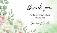 Watercolor Green Wedding Thank you card Tag template