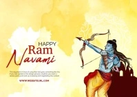 Watercolor Happy Ram Navami Postcard template