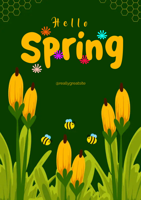 Copy of Watercolor Hello Spring Poster | PosterMyWall