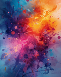 Watercolor Splash Background with Artistic Paint Strokes and Vibrant Color Blends Instagram Portrait template