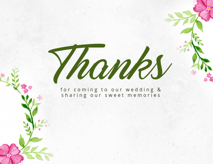 Watercolor Thank You Card Template Pamflet (Letter AS)