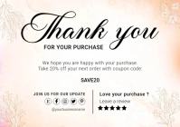 Watercolour Business Thank you Card Template A2