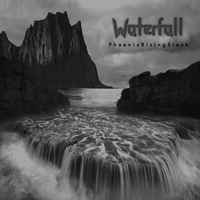 Waterfall Black & White CD Cover Music template