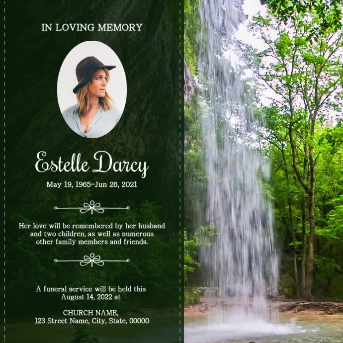 Waterfall Funeral Instagram Video Post Template | PosterMyWall