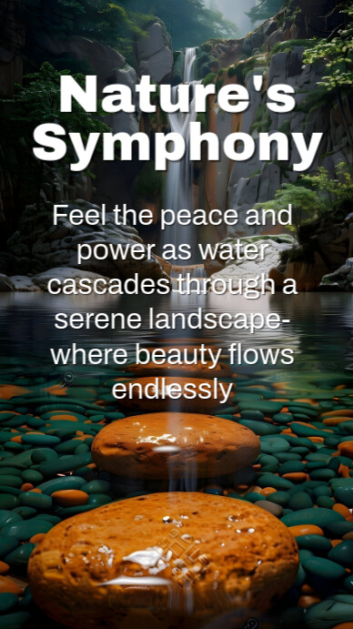 Waterfall landscape Instagram na Kuwento template