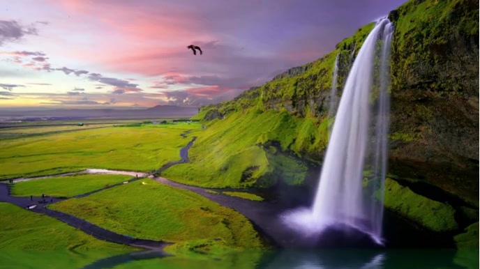 Waterfall Zoom Background Template | PosterMyWall