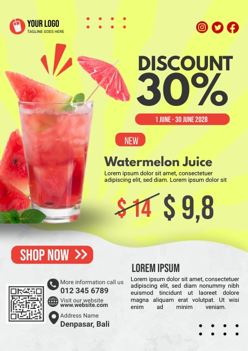 Copy of Watermelon Juice AD | PosterMyWall