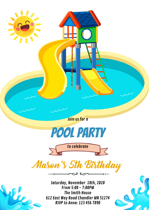 Modele Invitation Anniversaire Piscine Parc Aquatique Postermywall Modele Invitation Anniversaire Piscine Parc Aquatique Postermywall