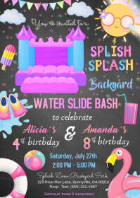 Brown Birthday Party Invitation A6 Template