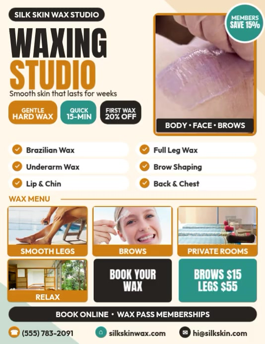 Waxing Studio Flyer Flyers Template | PosterMyWall