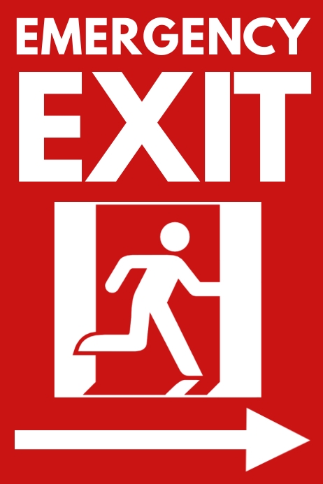 Custom Sign Emergency Printable Emergency Exit Sign