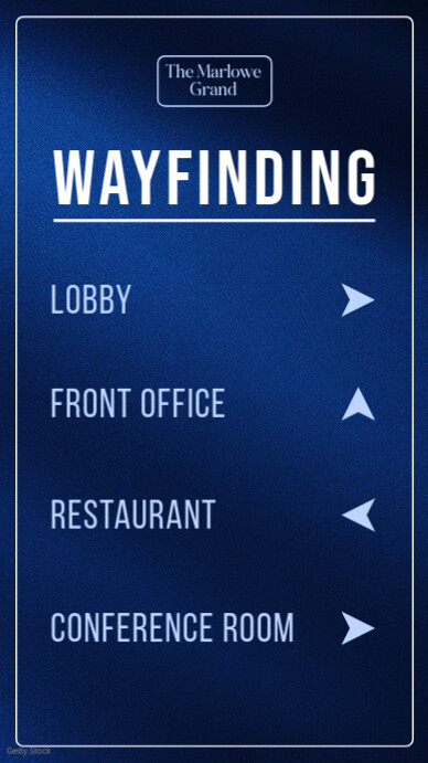 Wayfinding Blue Digital Display Template | PosterMyWall