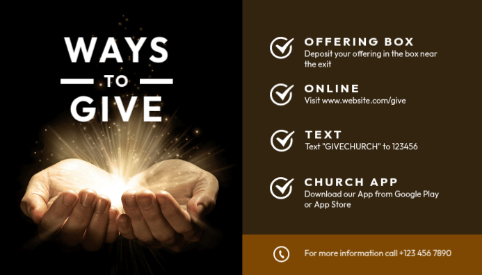 Church Tithe And Offering Ways To Give Template | PosterMyWall