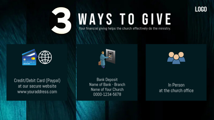 ways to give Ecrã digital (16:9) template