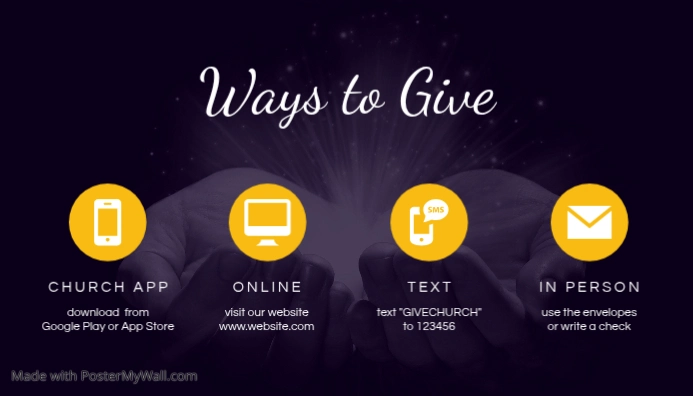 Church Tithe And Offering Ways To Give Template | PosterMyWall