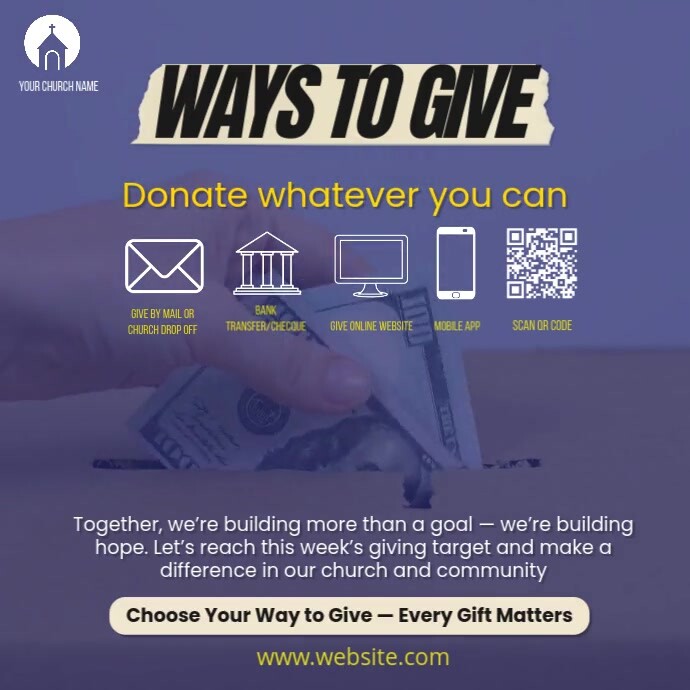 Copy of ways to give | PosterMyWall