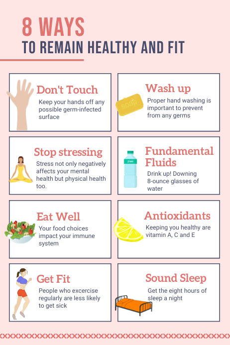 Ways To Stay Healthy And Fit Infographic Template | Postermywall