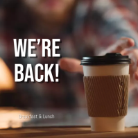 We're Back IG I Cafe signage I minimalist design template I coffee Persegi (1:1)