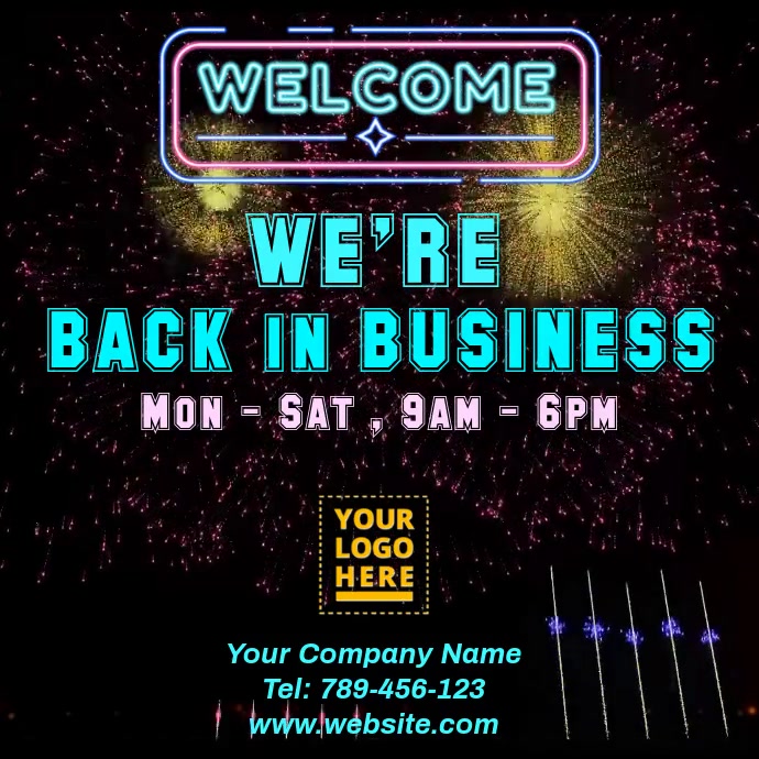 We Re Back In Business Template Postermywall