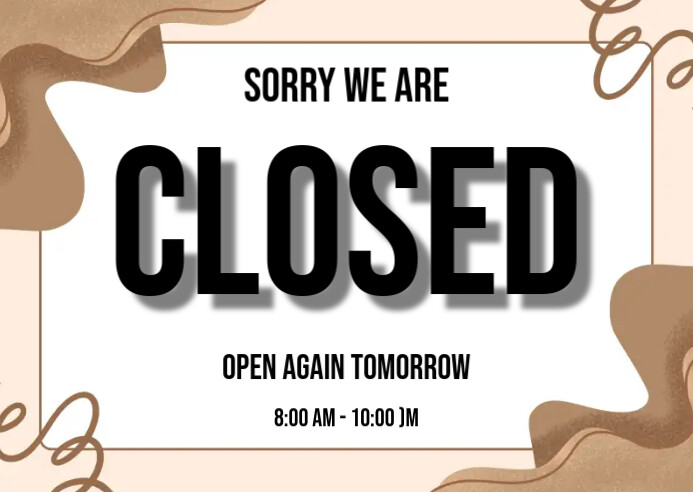 we're closed Postkort template