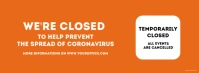 We're Closed Prevention Corona Helping Banner Facebook Cover Photo template
