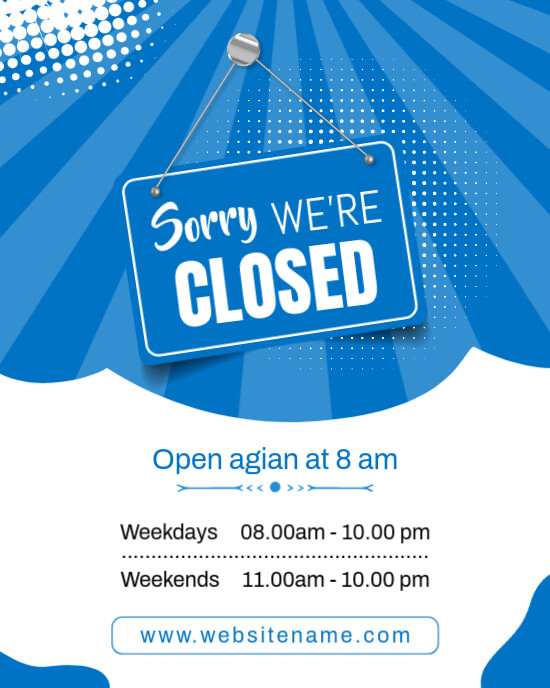 We're Closed Template Instagram Portrait