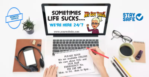 We're here 24/7 Изображение, которым поделились на Facebook template