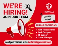 We're Hiring Announcement Flyer Poster/Wallboard template