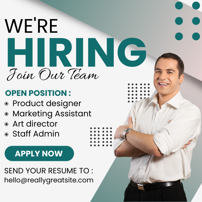 We're Hiring Instagram Post template