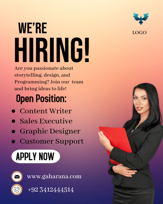 We're hiring Instagram Portrait template