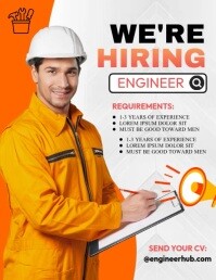 We're Hiring Engineer Flyer (format US Letter) template