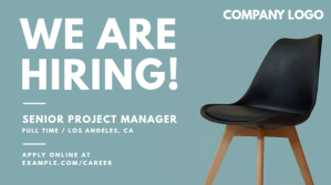We're Hiring Facebook Chair Display digitale (16:9) template