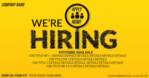 WE'RE HIRING Flyer Template Facebook Shared Image