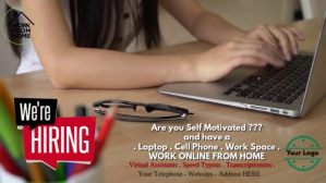 Bruin Work From Home Hiring Digital Display Template