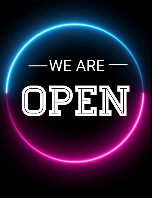 we're open, yard sign, we are open Flyer (US Letter) template