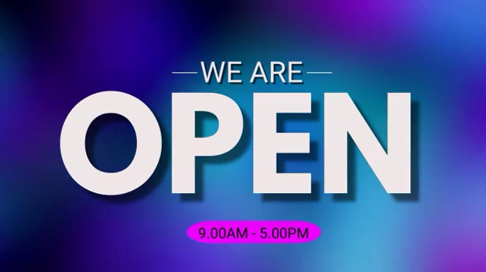 we're open, yard sign, we are open Presentation (16:9) template