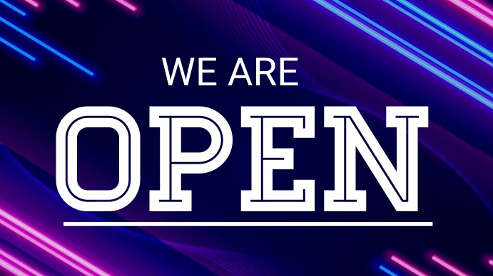 we're open, yard sign Presentation (16:9) template