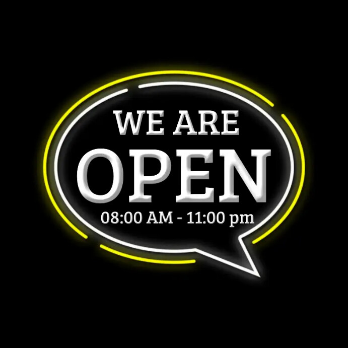 we're open Instagram Post template