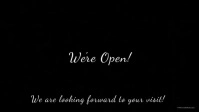 We're open sign video celebration banner head template