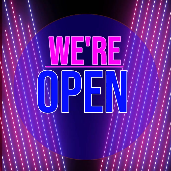 WE'RE OPEN YOUTUBE VEDIO TEMPLATE Instagram Post