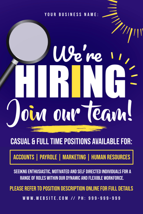 Copy of We’re Hiring Poster | PosterMyWall