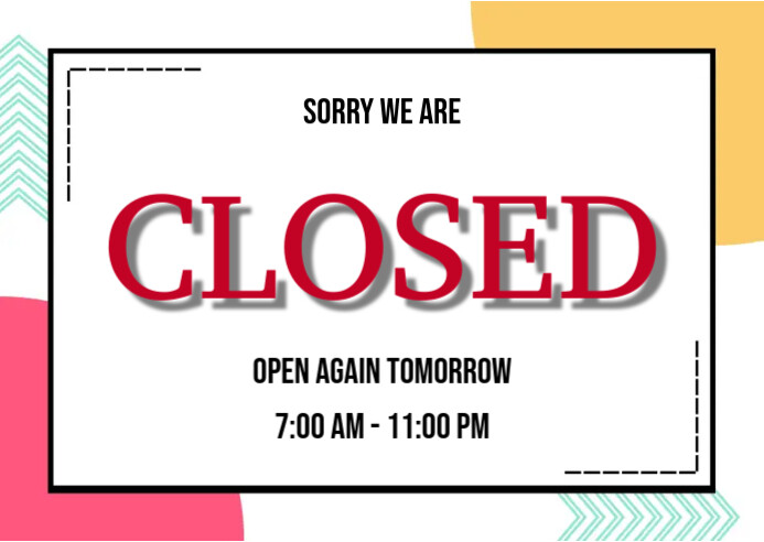 We Re Closed Template PosterMyWall