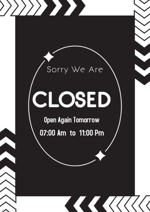 We're closed A4 template